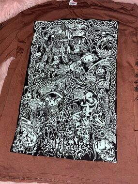 Supreme Wombat Brown Long Sleeve Tee with Black & glowing green Graphic